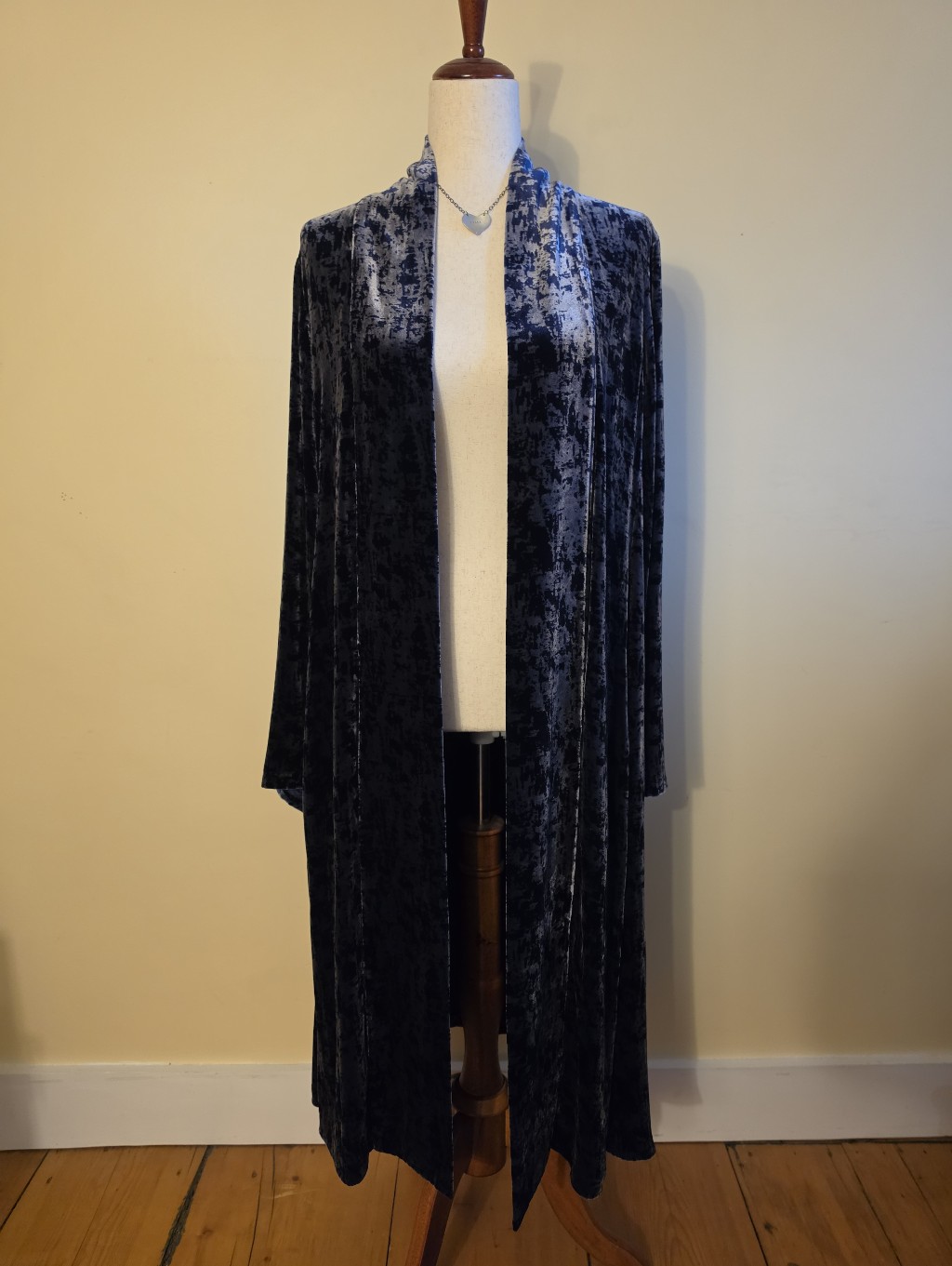 Midnight Blue Crushed Velvet Robe